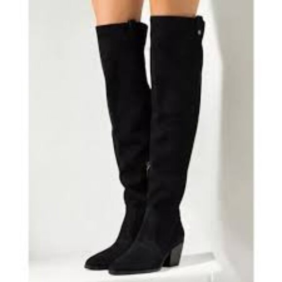 Michael Kors Black Over the Knee Boots Stretchy Suede Size 9.5 - Picture 1 of 9